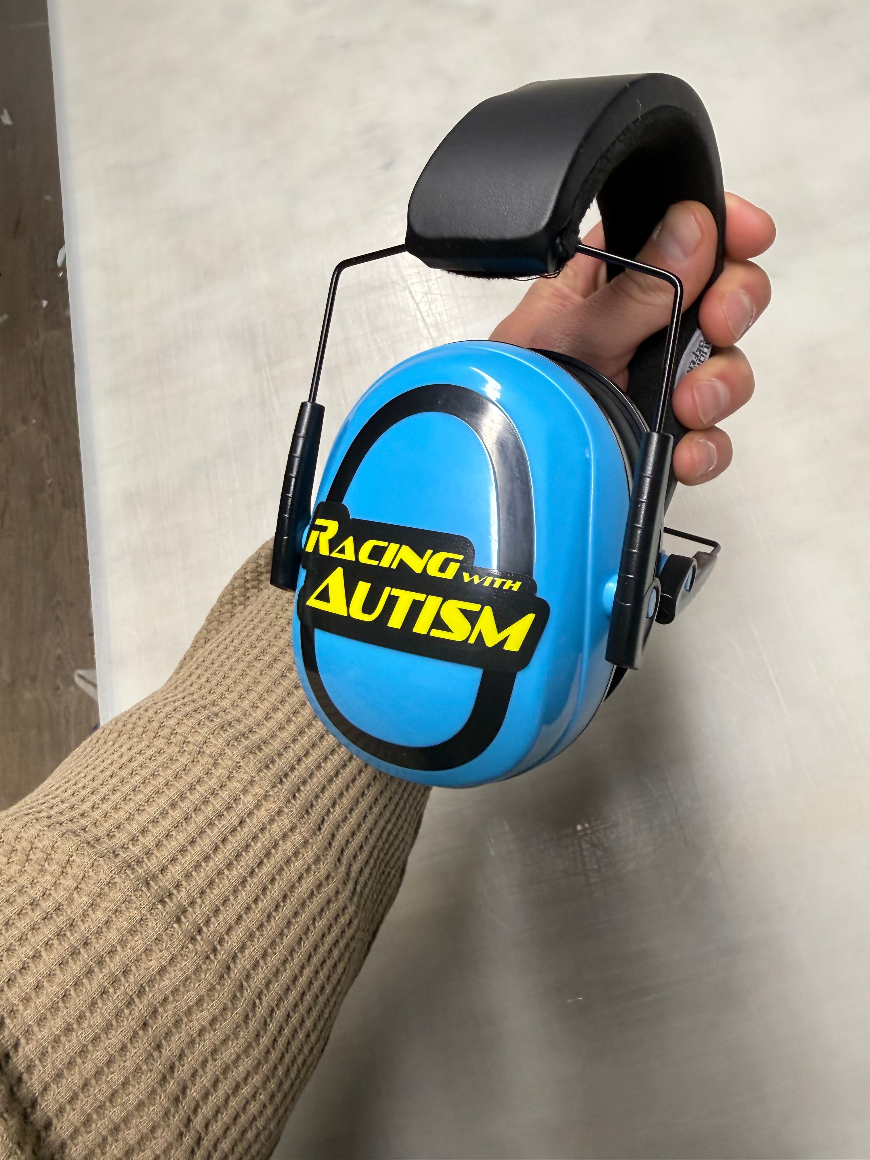 Racing With Autism Ear Protection Sky Blue
