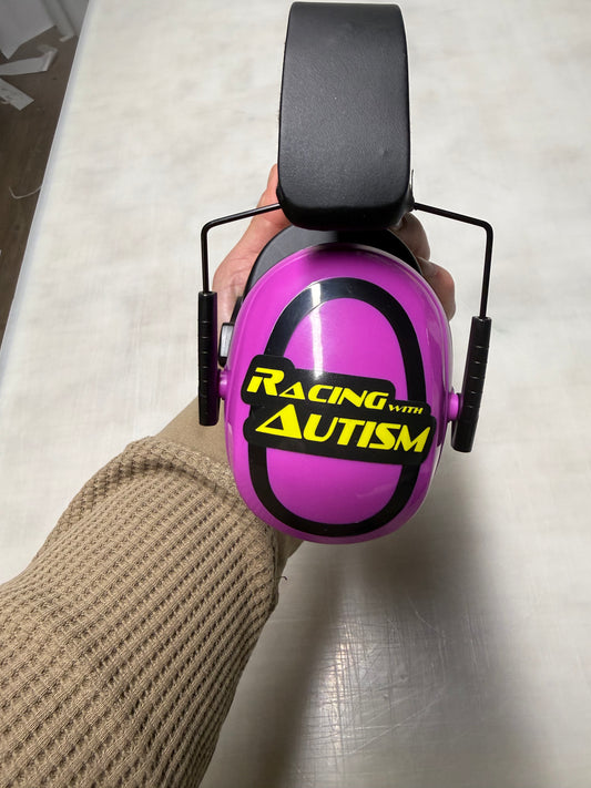 Racing With Autism Ear Protection Hot Pink